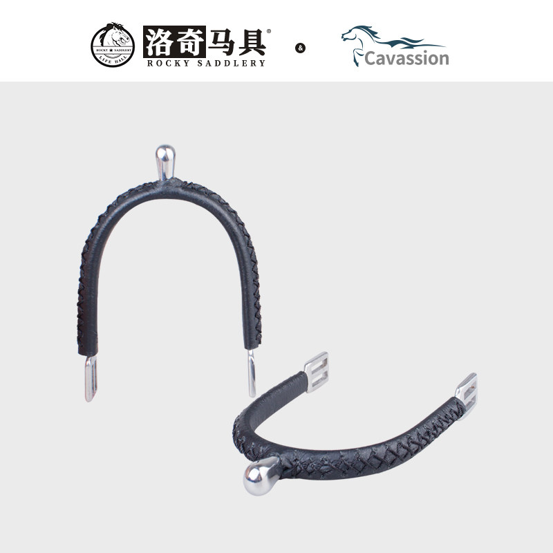 cavassion天鹅颈马刺(皮）英式马刺 送刺带 马刺 洛奇马具8110066