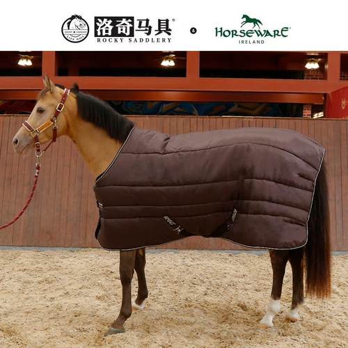 horseware绸面夹棉棕色马衣550g过冬季马术马具马房HW18047