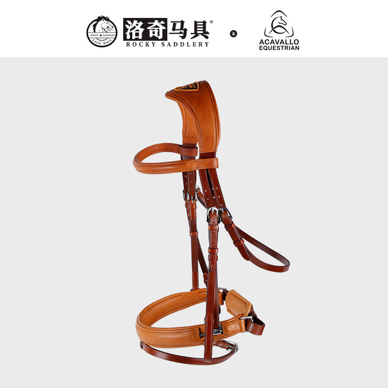 意大利acavallo牛皮水勒 无缰绳 马术骑马 洛奇马具8218044
