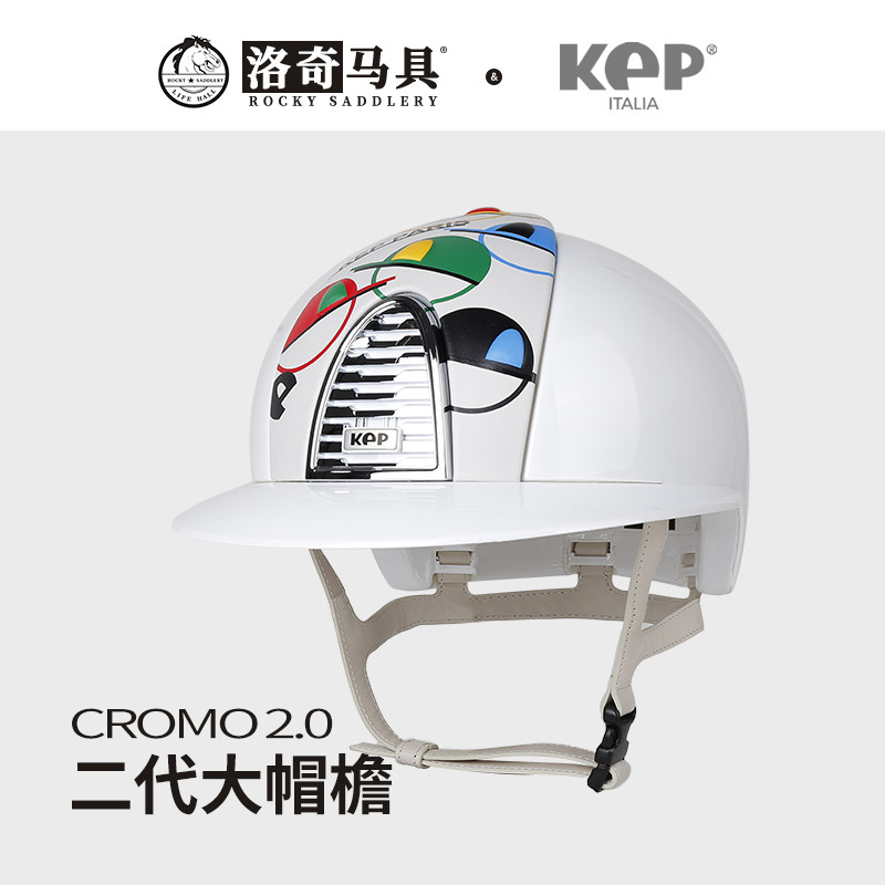 意大利KEP白色大帽檐马术头盔巴黎3D可换装饰骑马马具8101316