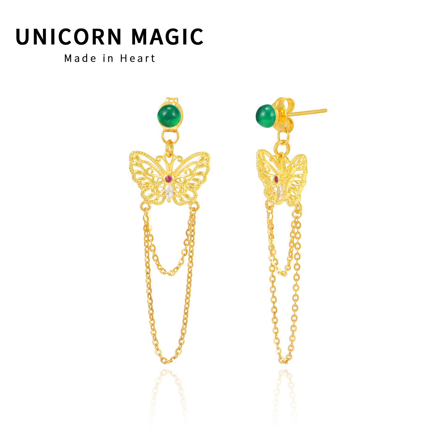 蝴蝶耳环流苏中式耳饰设计感小众