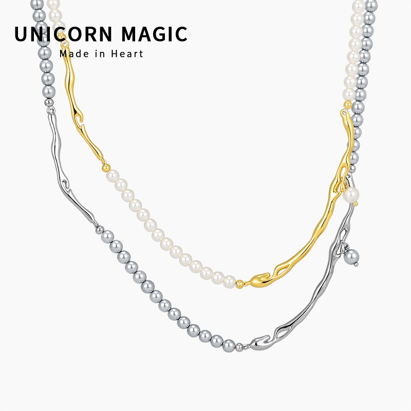 复古珍珠小众项链锁骨链毛衣链