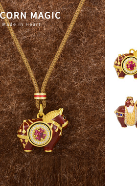 马上有钱项链轻奢小众复古毛衣链