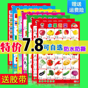 赤ちゃん認知ウォールチャート子供の早期教育サイレントウォールチャート0-3歳幼児啓発識字カードピンインウォールステッカー