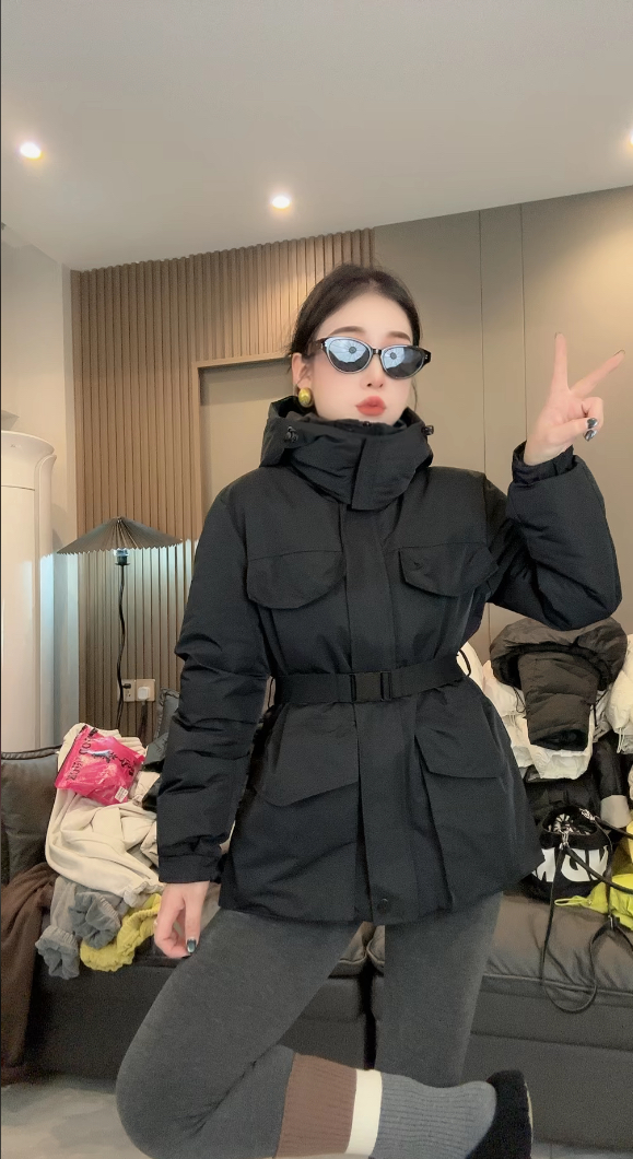 冬季加厚加棉冲锋衣女中长款棉衣夹棉风衣羽绒棉服外套棉袄收腰