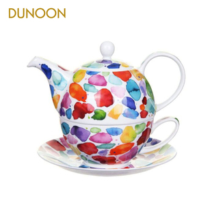小奢华 水彩系列家用茶壶欧式 茶具套装 DUNOON丹侬骨瓷子母壶英式