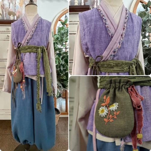 熹言 小药童棉麻复古做旧儿童平民种田文表演摄影服装