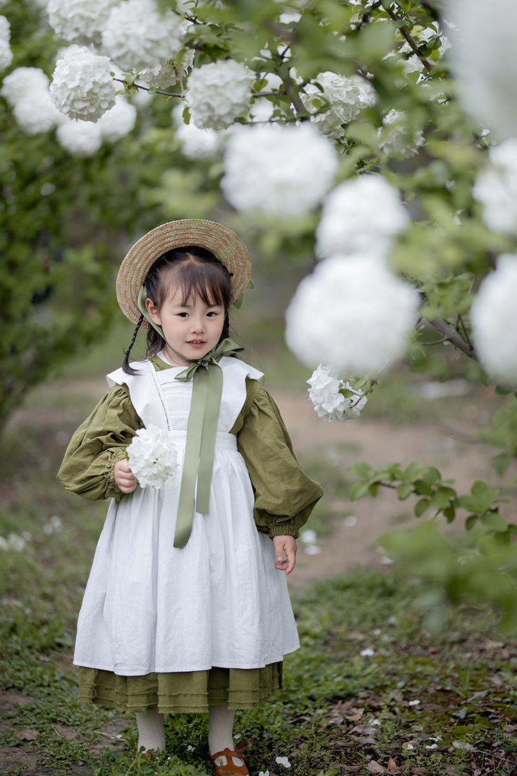 熹言 绿山墙的安妮电影复古儿童油画风农场花园摄影春秋服装欧美 童装/婴儿装/亲子装 连衣裙 原图主图