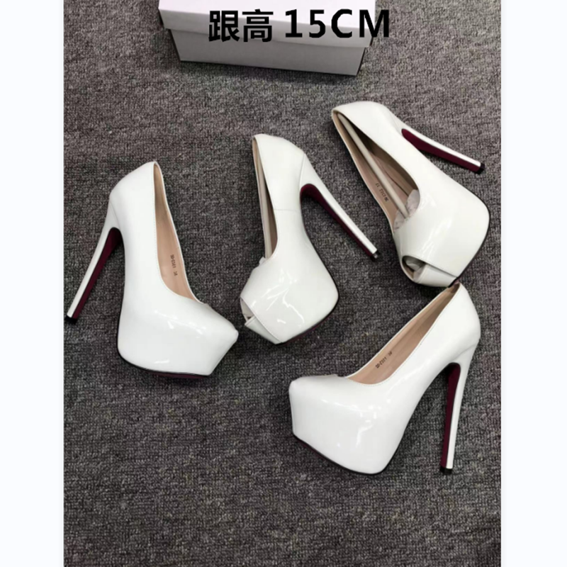2024春季新款女鞋子欧美细跟漆皮浅口女单鞋防水台厚底高跟鞋,女鞋,浅口单鞋,淘宝优惠券,粉丝福利购,淘宝优惠卷