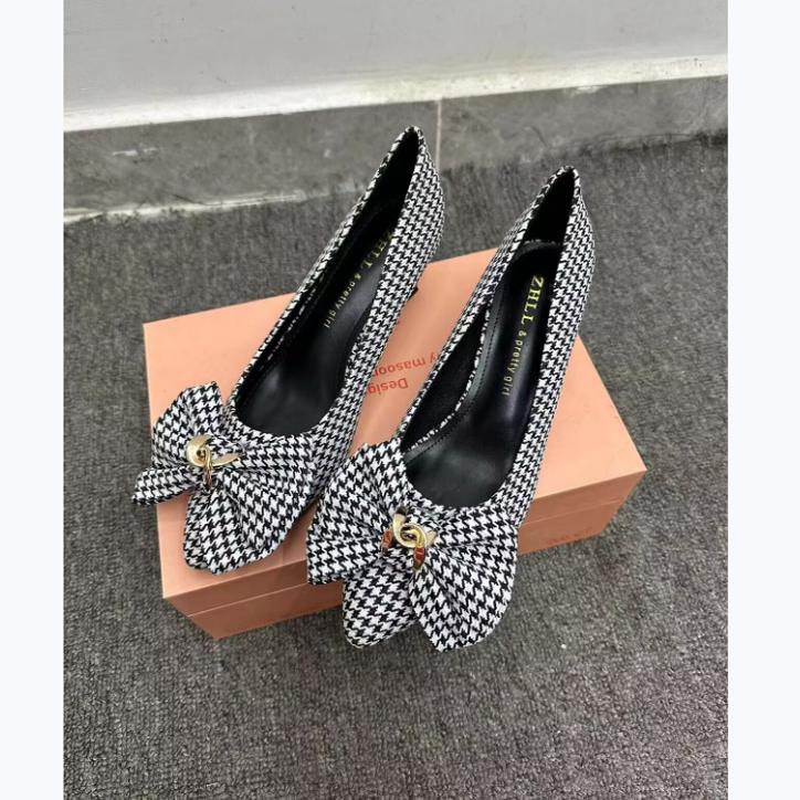 2025春秋季新款蝴蝶结低跟单鞋