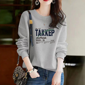 清仓捡漏 宽松加绒加厚上衣 韩版 100%纯棉圆领薄款 卫衣女春秋新款