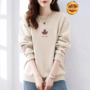 高端品牌即墨纯棉卫衣女2025秋冬新款 设计感小众加绒加厚上衣外套