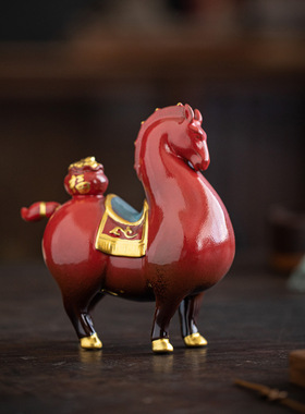 2026马招财摆件创意马上有财家居桌面办公室装饰店铺开业送礼品