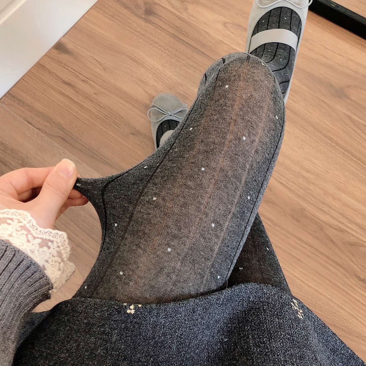 深灰色打底袜微透棉咖啡色连裤袜