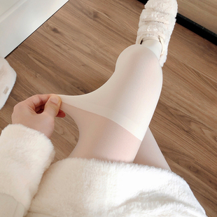 秋冬加绒加厚奶白色连裤袜假大腿袜过膝假高筒打底袜日系jk白丝女