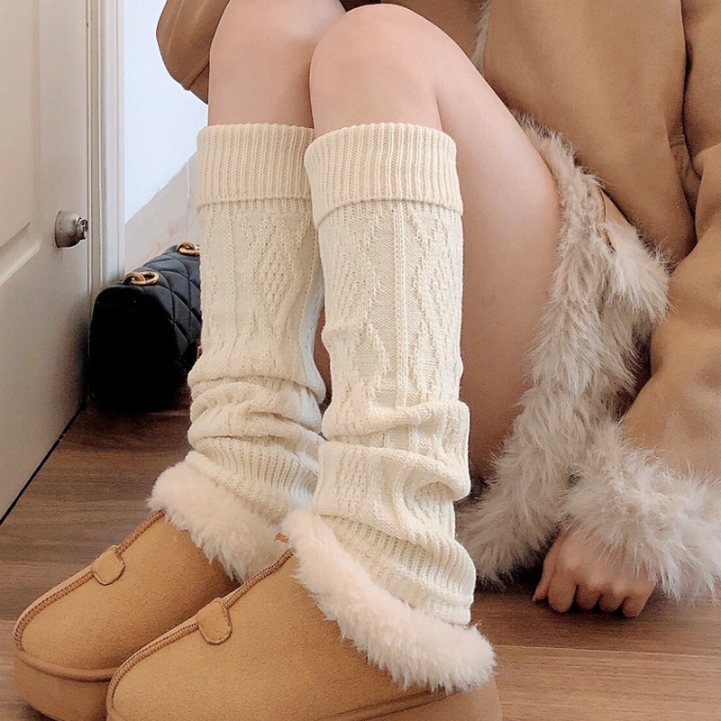 秋冬款jk米白色袜套女加厚保暖麻花纹小腿袜咖色中筒袜烟灰色腿套,女士内衣/男士内衣/家居服,中筒袜,淘宝优惠券,粉丝福利购,淘宝优惠卷