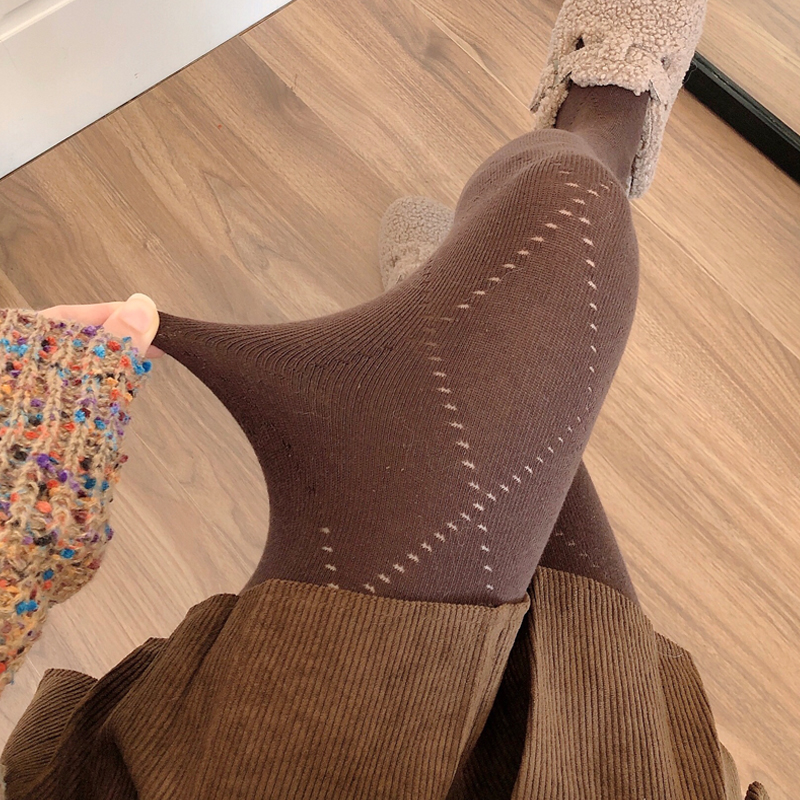 咖啡色连裤袜棉质烟灰色打底裤袜