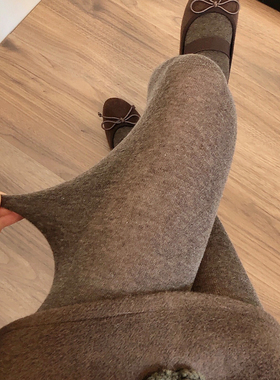 秋冬款咖啡色连裤袜女微透肉显瘦烟灰色打底裤袜日系甜美米白丝袜