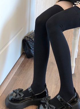 黑色长筒袜女JK大腿袜子春夏季奶白色过膝袜日系高筒袜Lolita白丝