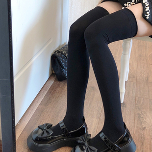 黑色长筒袜女JK大腿袜子春夏季奶白色过膝袜日系高筒袜Lolita白丝