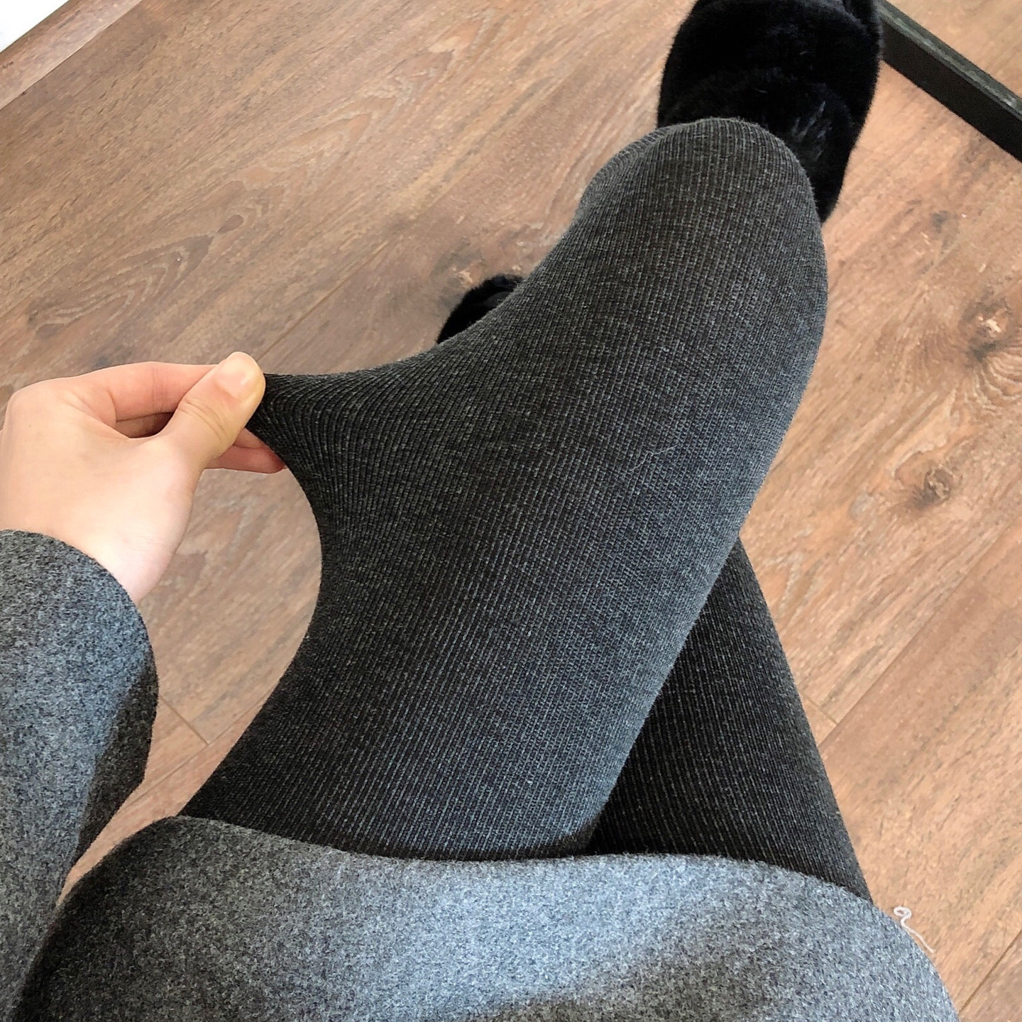 秋冬季加厚深灰色打底裤女加绒烟灰色连裤袜显瘦保暖咖啡色踩脚袜