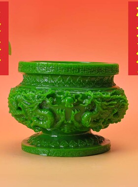 新款夜光石荧光神龙护主聚宝盆乔迁镇宅开运工艺品摆件