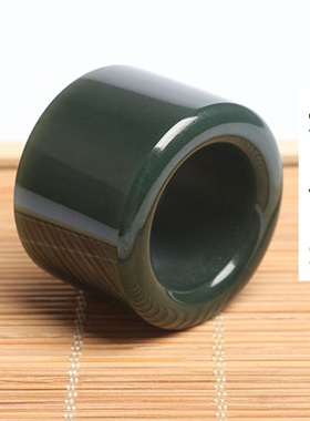 保真玉石天然复古直筒扳指新疆