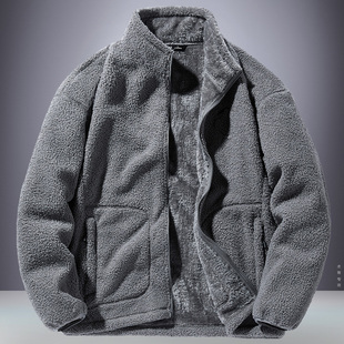 泰迪绒外套男秋冬季 青年美式 休闲加绒加厚休闲棉衣潮流保暖夹克