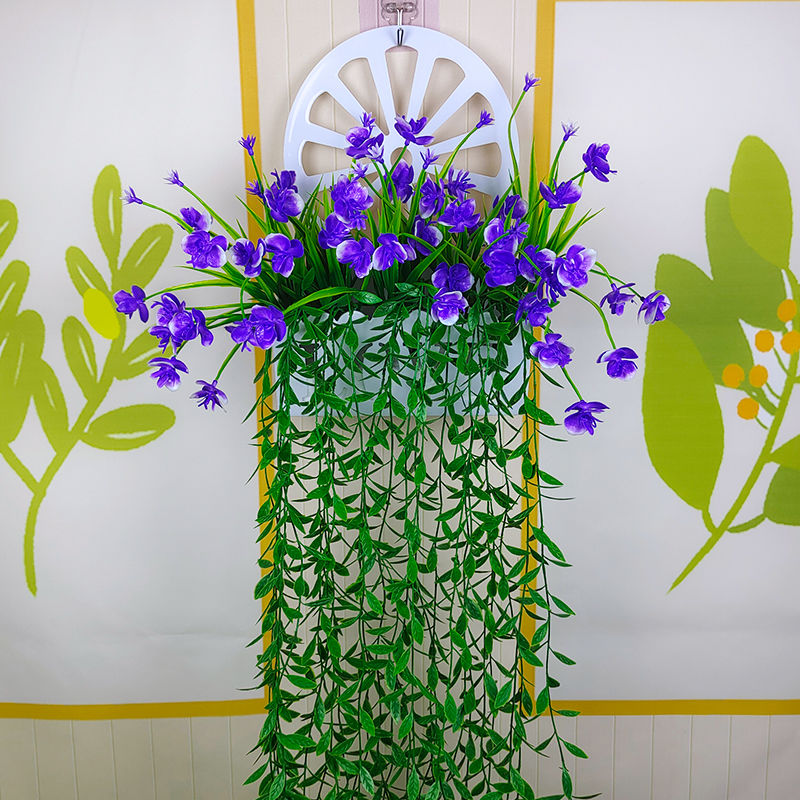 仿真花垂吊壁挂式假花塑料花蝴蝶兰挂件装饰藤条藤蔓遮挡壁挂花艺