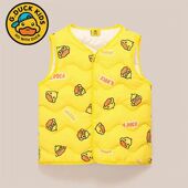 小黄鸭儿童羽绒棉马甲坎肩背心男女童中小童女宝宝秋冬季 外穿打底