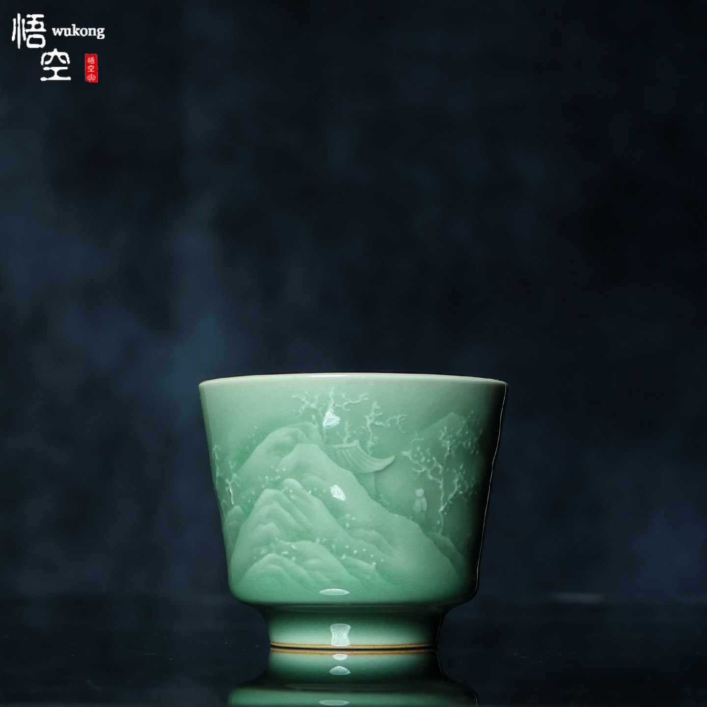 26年新款功夫茶道高端全手工主人杯单杯龙泉青瓷梅子青山水品茗杯,餐饮具,茶杯,淘宝优惠券,粉丝福利购,淘宝优惠卷