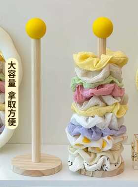 发圈收纳神器大肠发圈发饰置物架实木展示架发夹抓夹鲨鱼夹饰品架
