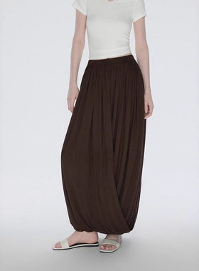 现货慵懒半身裙禅意不规则裙裤小众设计感女中国风头长裙花苞裙子