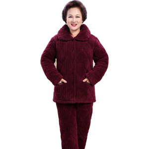 中老年珊瑚绒睡衣祥欢柔软舒适女