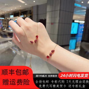 红豆造型爱情中国风项链施华洛元 素CARITI相思红豆红色水晶锁骨链
