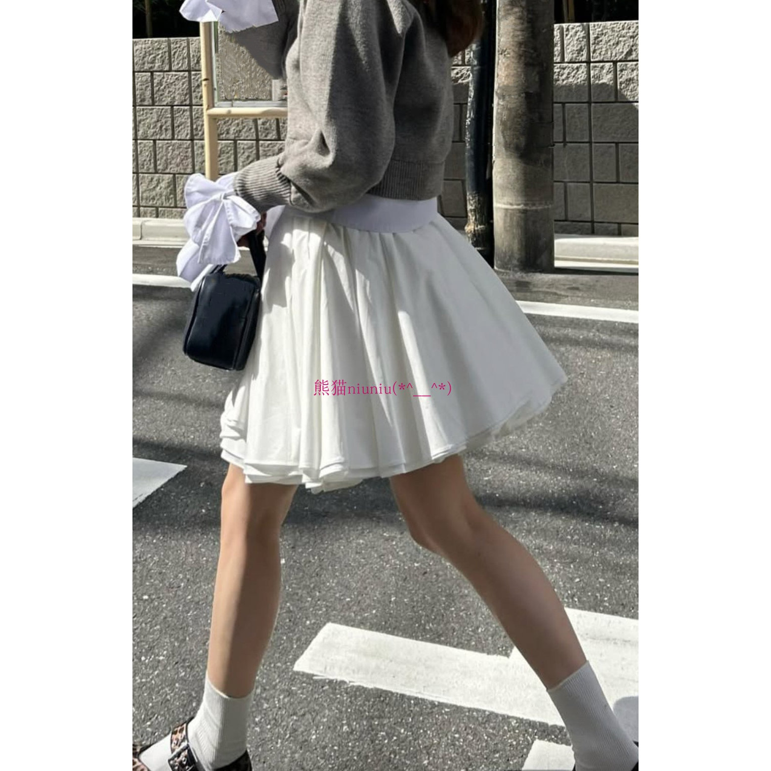 纯色设计感百褶层叠蓬蓬半身裙