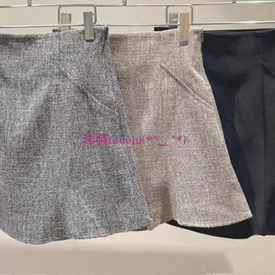 高腰荷叶边喇叭迷你半身短裙裤