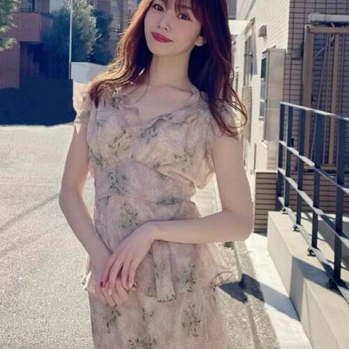 印花系带衬衫+鱼尾半身裙两件套