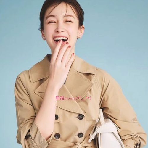 双排扣翻领收腰休闲短款风衣外套