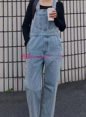 原厂追加D！松本惠奈C1ane 休闲百搭牛仔背带裤连体裤 18112-5042