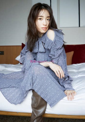 法式甜美！泉里香 独原S家 荷叶边系带百褶波点连衣裙