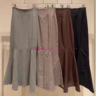 经典 优雅高腰修身 气质 现货S家 纯色鱼尾半身裙 纯元 女人味爆棚