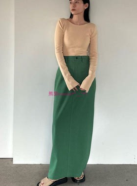 原厂追加！C1ane松本惠奈 开叉高腰直筒百搭显瘦半身裙14109-6182