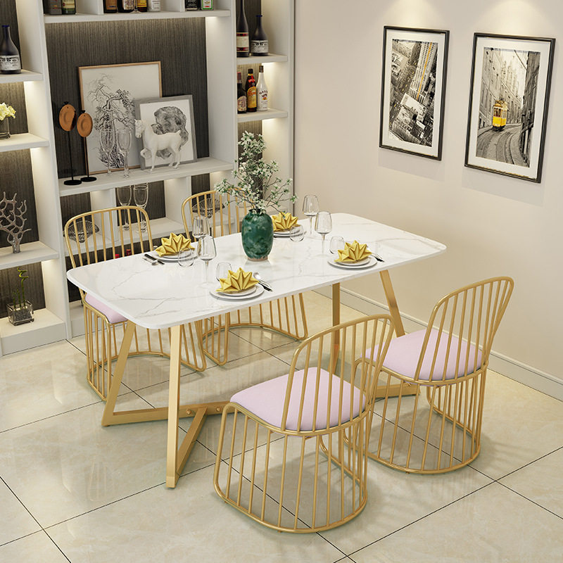 餐桌椅风大理石餐桌 酒店家用家具北欧组合咖啡厅奶茶店4人桌子|msdalam kategori perabot kediaman, of Tables, meja makan - dari Buy2taobao.com untuk memberikan perkhidmatan ejen Taobao profesional membeli