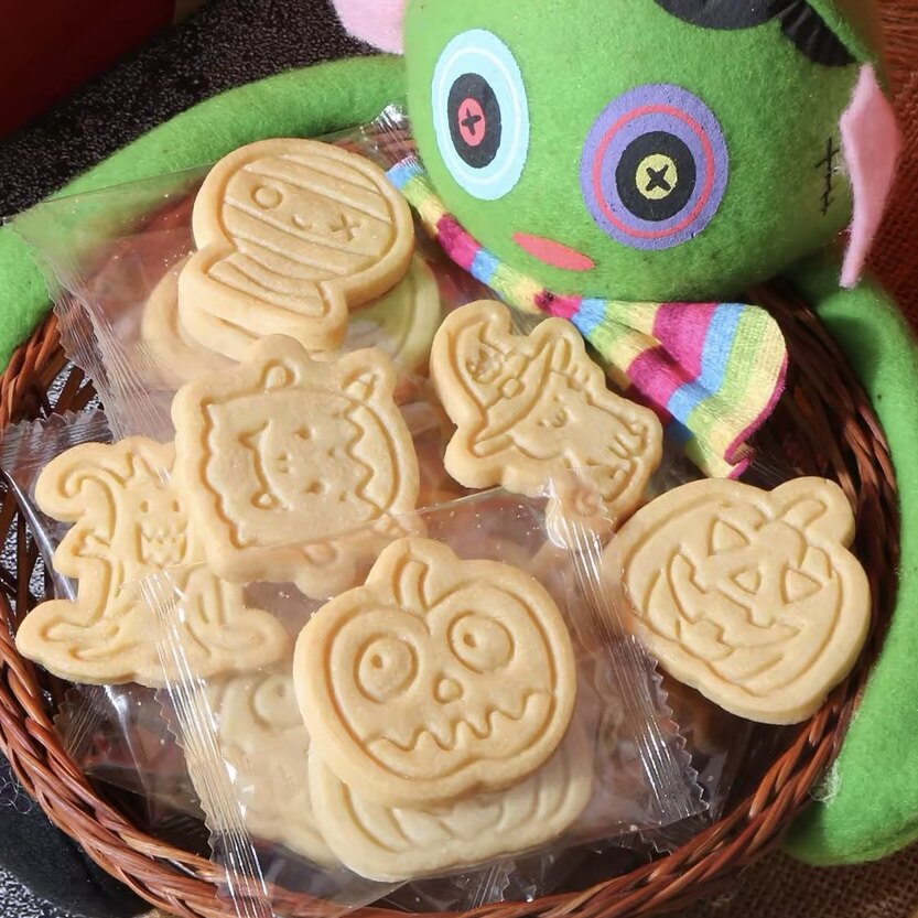 曲奇饼干网红卡通黄油咖啡味独立包装小零食万圣节礼物装饰饼干