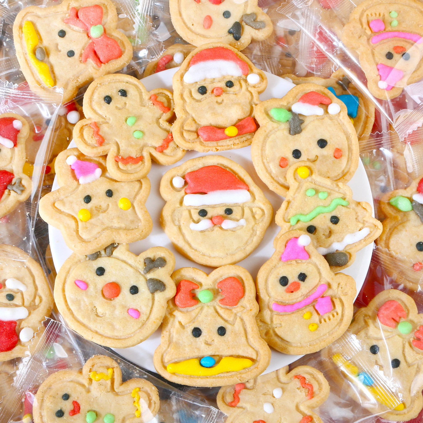 裱花圣诞节黄油曲奇可爱卡通独立包装小零食平安夜礼物儿童饼干