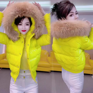 亮面大毛领短款 冬季 宽松百搭加厚时尚 韩版 外套 羽绒服女2024新款