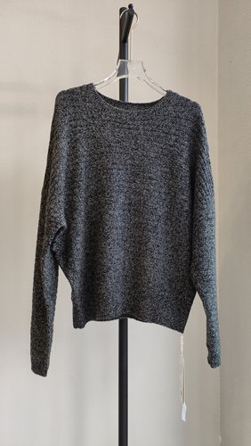 赛兔正品亏清 秋冬黑灰色百搭圆领简约100羊毛宽松休闲套头毛衣女