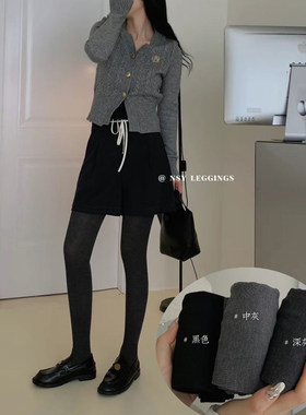 高腰显瘦薄棉竖条女士打底瘦腿袜