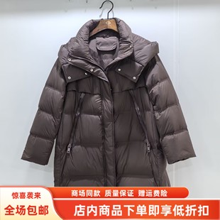 休闲白鹅绒保暖连帽中长款 DDF 时尚 2025女款 鹅绒服外套 DY1902冬装